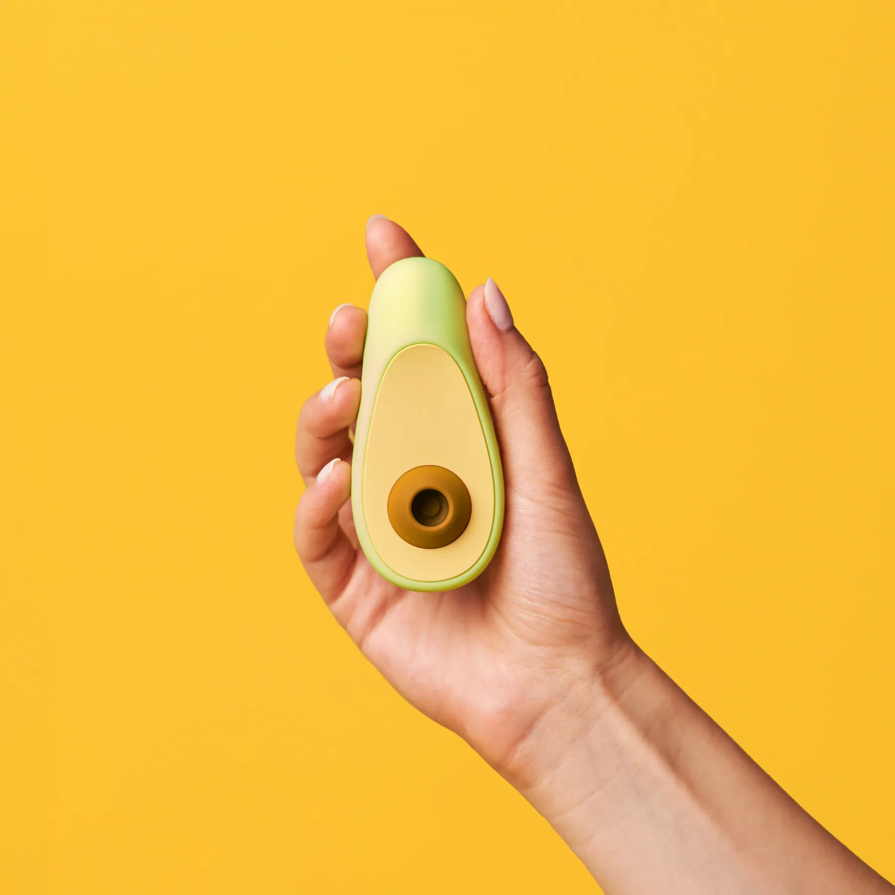 Avocado clitoral vibrator — detail close-up
